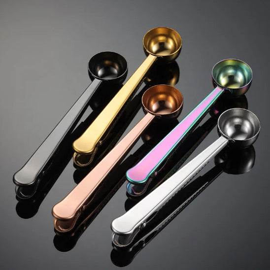 5 cuillere doseuse noir or cuivre multicolore argent