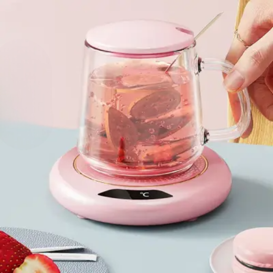 chauffe tasse usb rose demonstration tasse verre couvercle