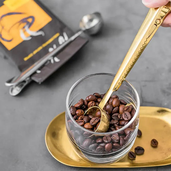cuillere argent or verre grain cafe
