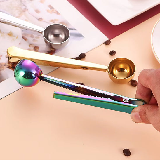 cuillere doseuse clip multicolore or argent