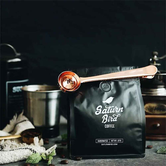 cuillere doseuse cuivre sac cafe noir