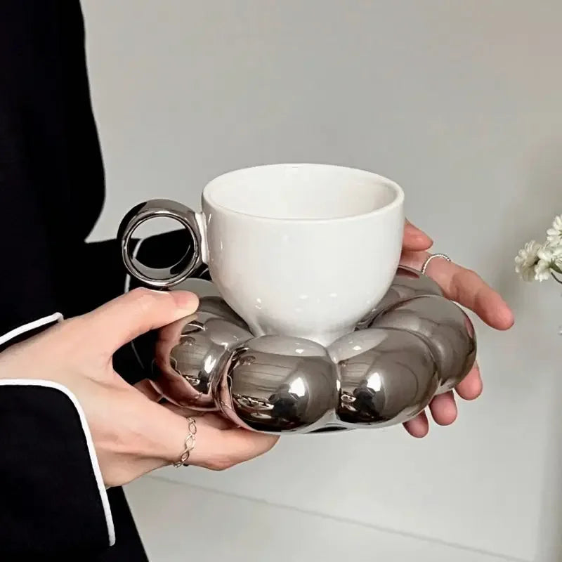 tasse cafe argent