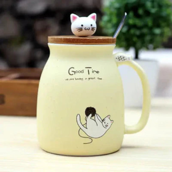 tasse the jeune chat kawaii plante