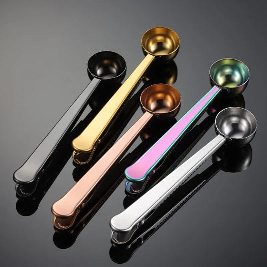 5 cuillere doseuse noir or cuivre multicolore argent