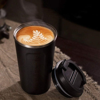 mug thermos noir ouvert cafe