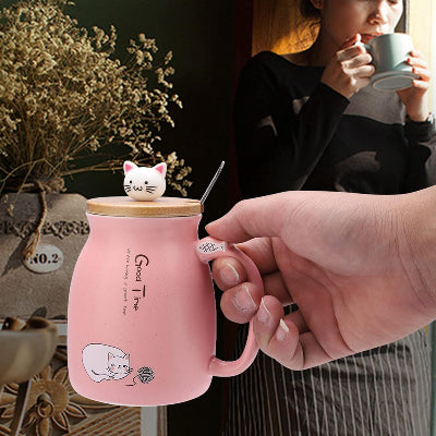 tasse the rose chat kawaii femme