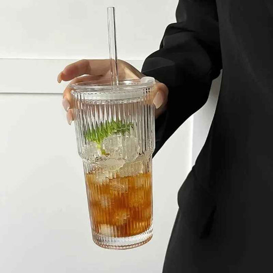 verre avec paille transparent the glacer