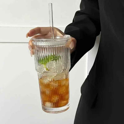 verre avec paille transparent the glacer